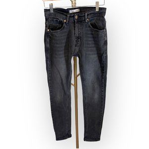 ZARA Man High Rise Slim Fit Black Denim Jeans Mens 30x30